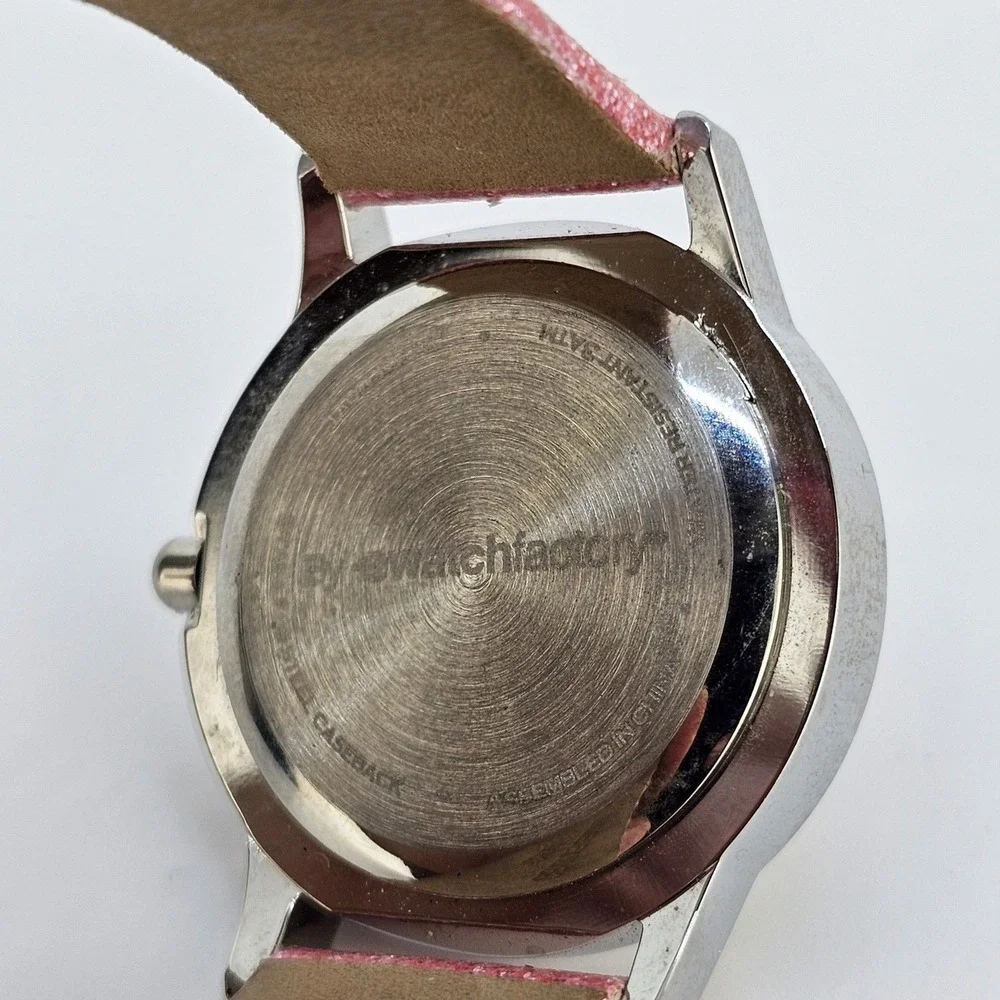 Red Balloon Watch Women 31MM White Dial Pink Leather Bands Up to 6.5
